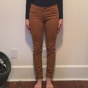 Women's 7 For All Mankind Mustard Skinny Jeans
